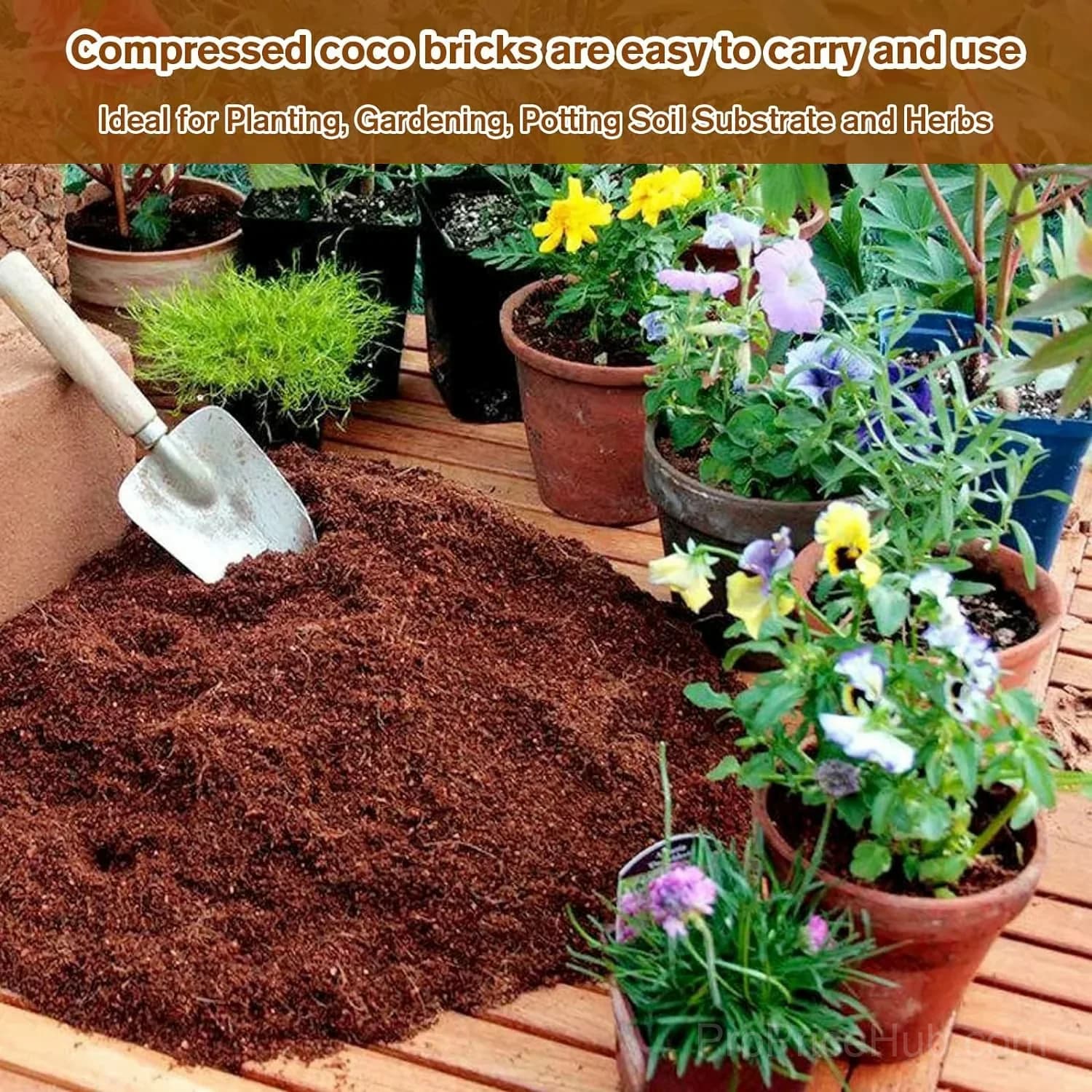 Organic Coconut Coir Brick for Plants, 1 Pack - Main
