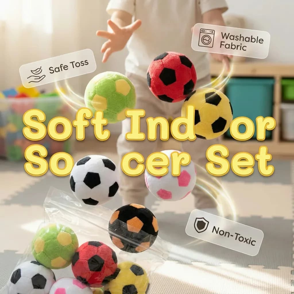 Soft Indoor Soccer Ball Set, Single Ball, Green/Yellow - View 2