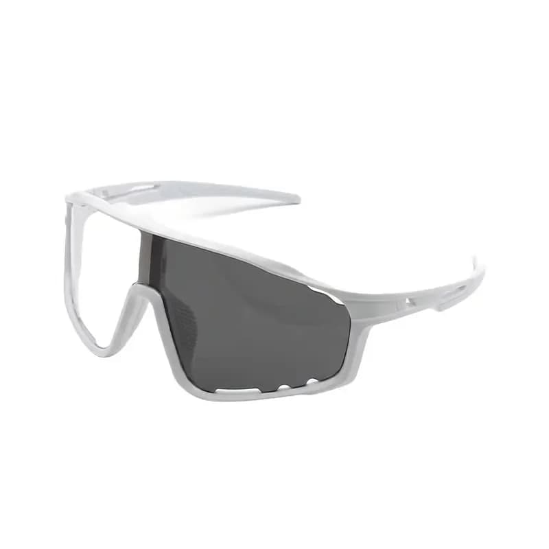 White Photochromic UV Sports Sunglasses for Hiking & Cycling - Main