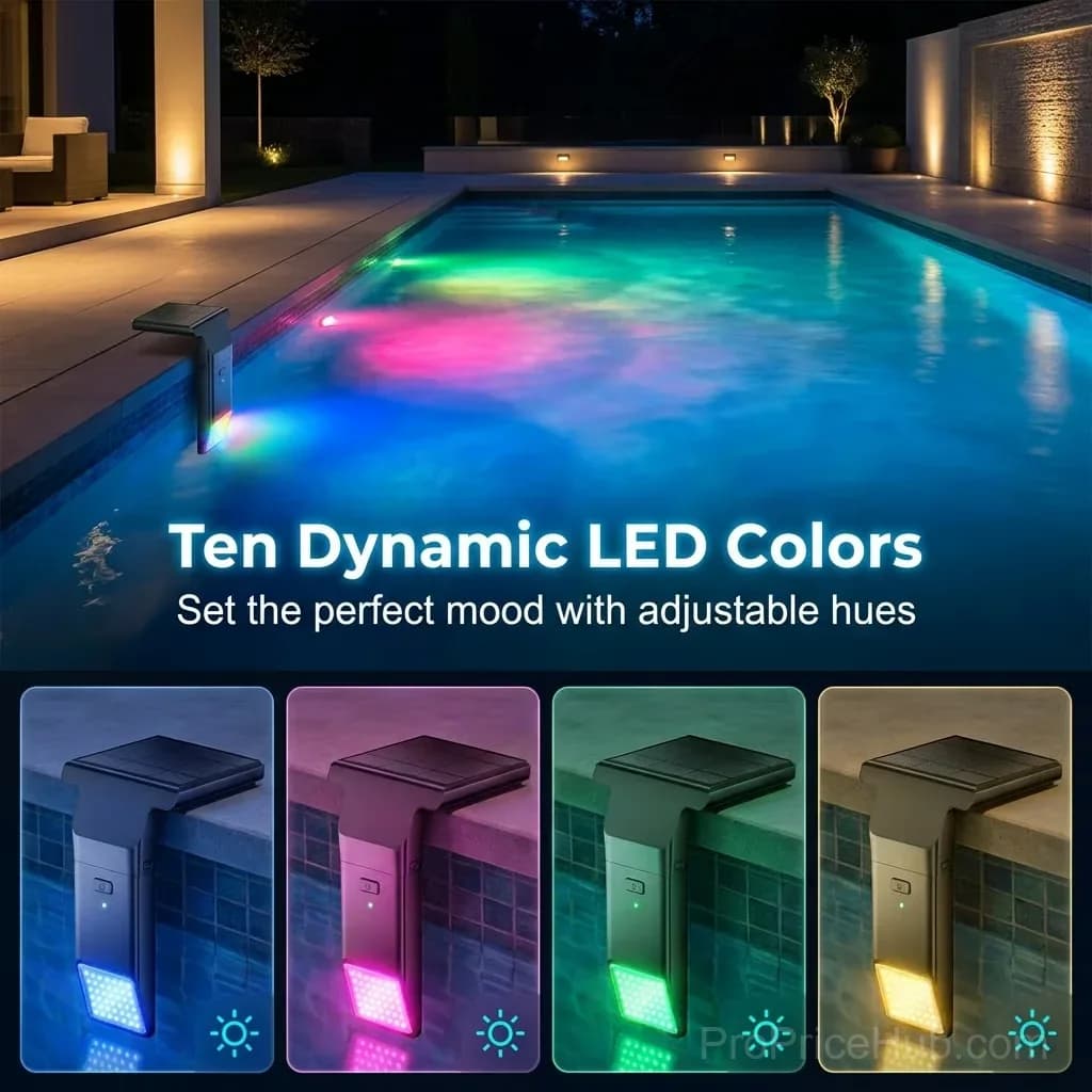 Multi-Color LED Pool Edge Light for Above-Ground Frame Pools - View 6