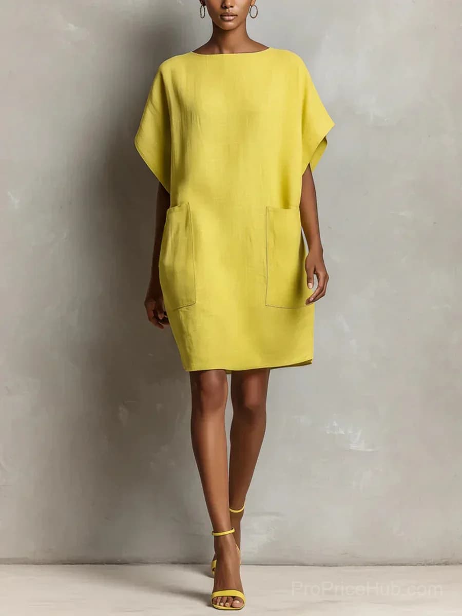 Linen-Blend Shift Dress - Main