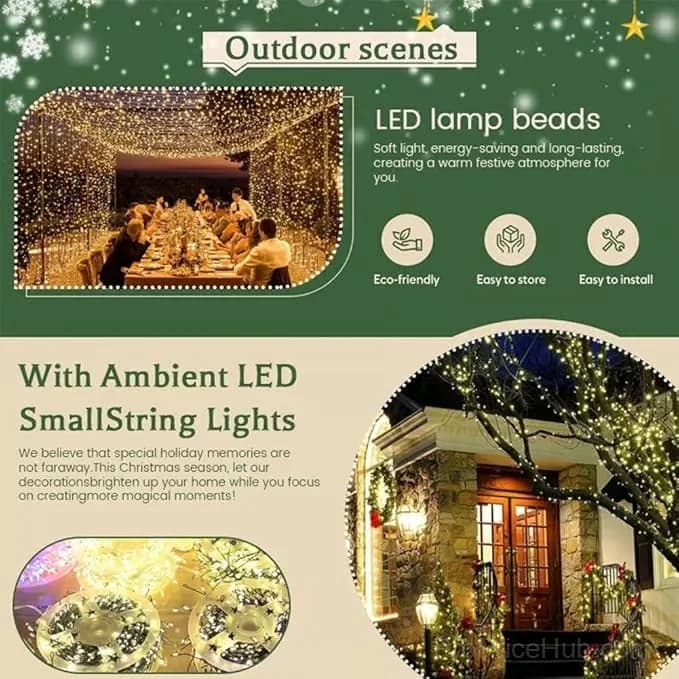Copper Wire Firecracker String Lights, White, 29.5 ft, 300 Lights - View 8