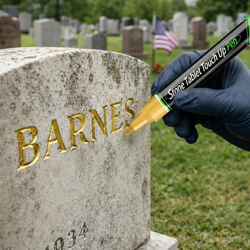 Gold Tombstone Marker Pen for Restoring Faded Grave Inscriptions - View 10