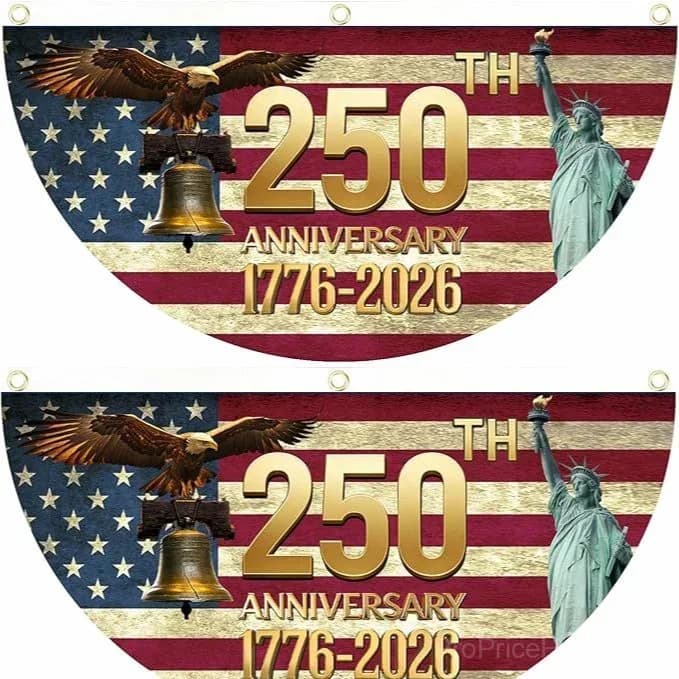 250th Anniversary USA Patriotic Fan Flag Banner - View 18