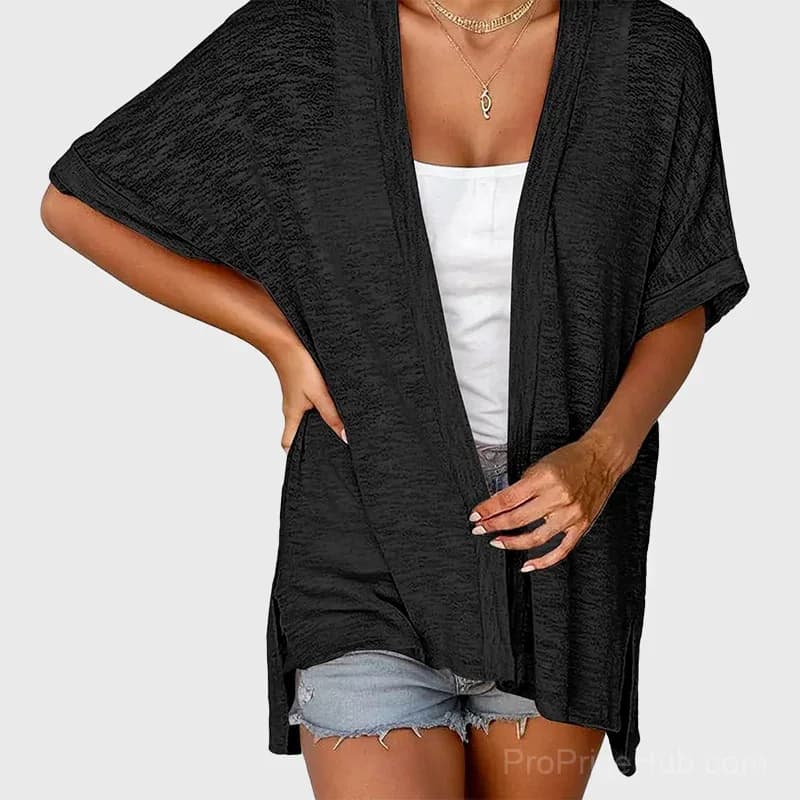 Solid Color Short-Sleeve Casual Jacket - View 10