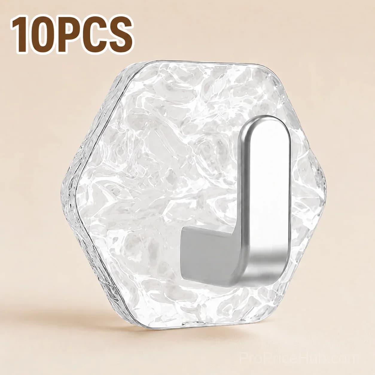10-Pack Hexagonal Adhesive Wall Hooks, Waterproof Heavy Duty - View 9