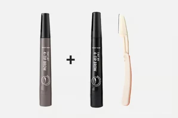 Waterproof 4-Tip Beard and Eyebrow Pen, Light Brown - View 41