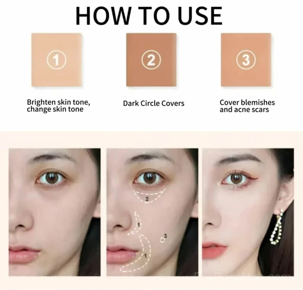 Tricolor Concealer with 3 Shades - View 7