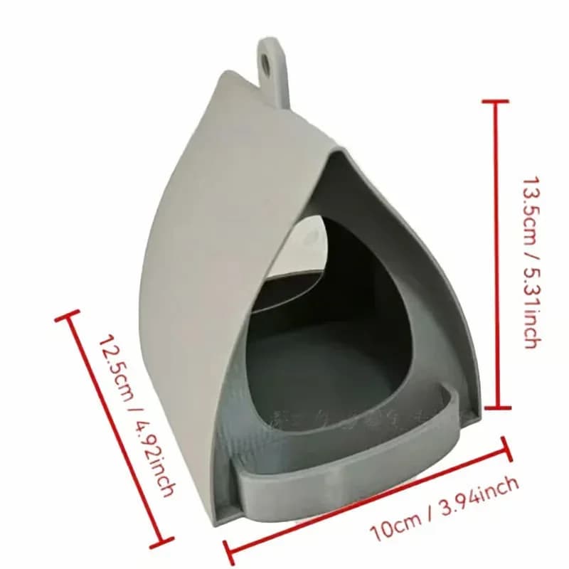 Gray Hanging Bird Feeder with Roof for Garden - View 7