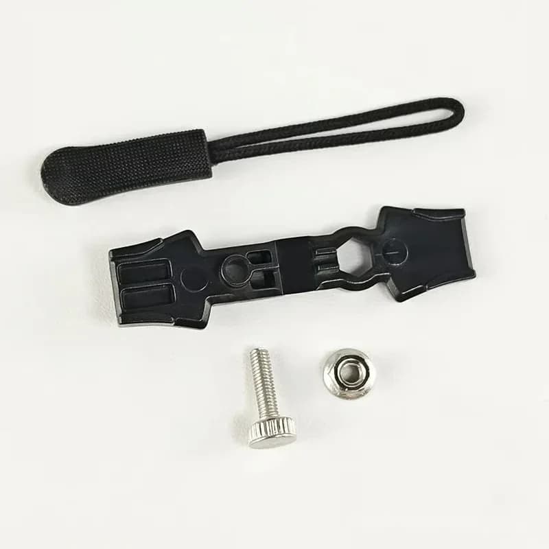 Black Zipper Puller Repair Kit, Easy Install, 10-Piece - Main