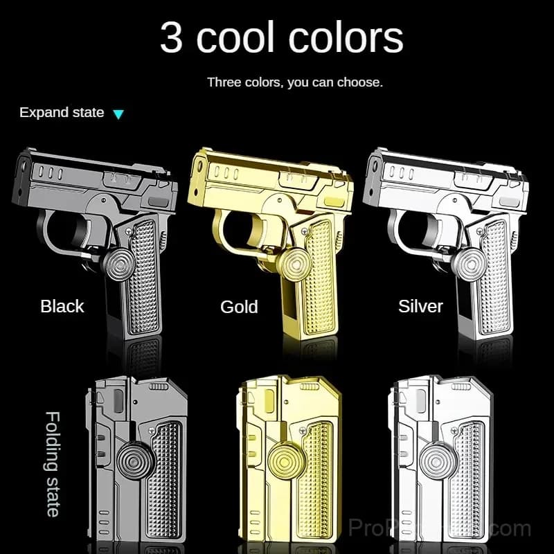 Multi-Functional Foldable Windproof Lighter, Black - Alt