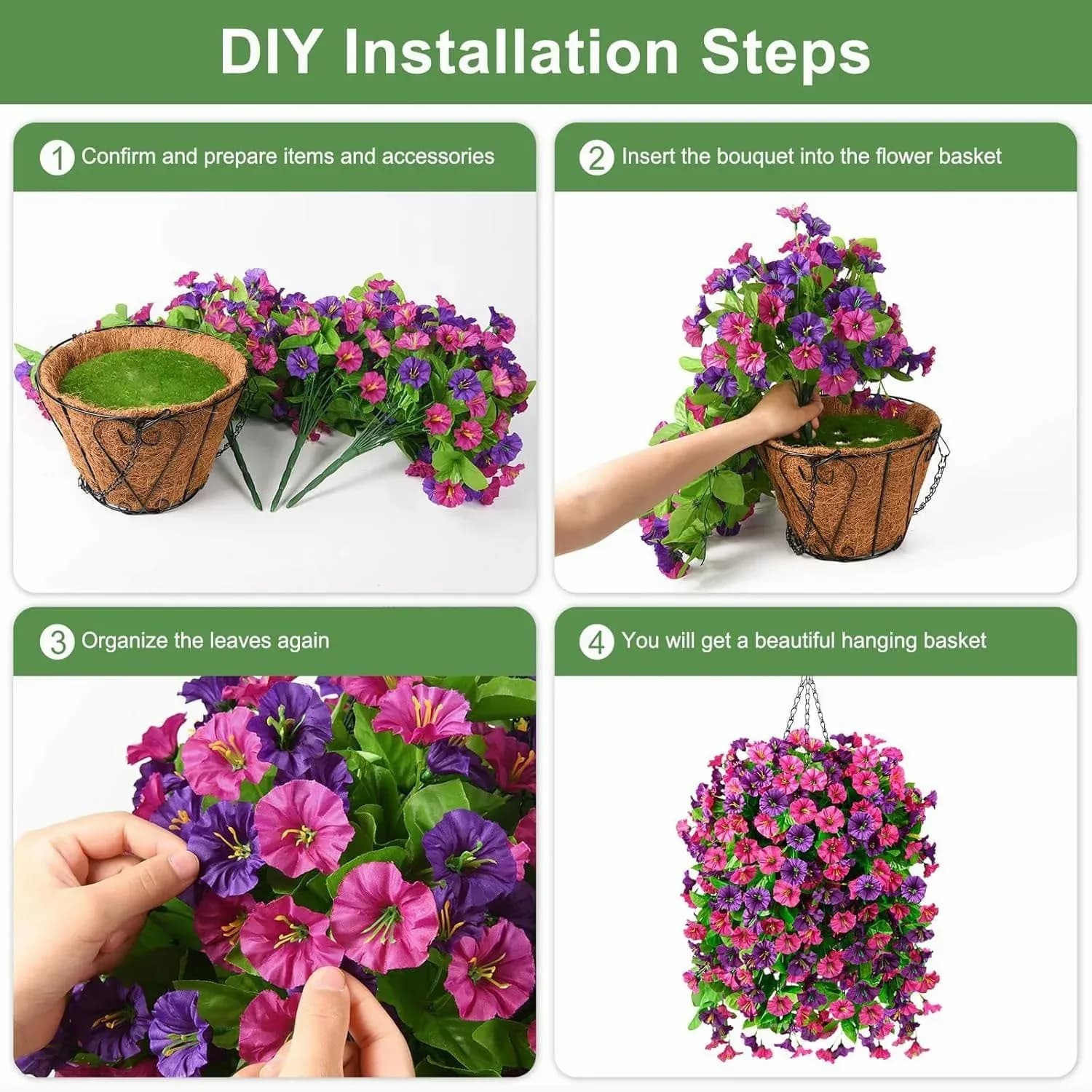 Artificial Faux Flowers for Home Garden Porch Window Box Decor - View 13
