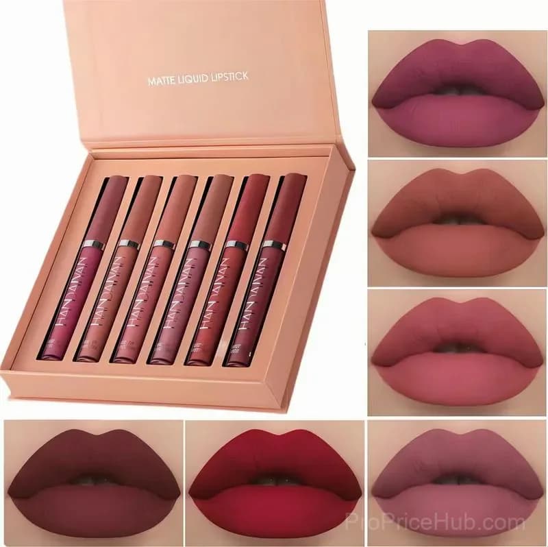 6-Color Long-Lasting Matte Lip Glaze Set - Alt