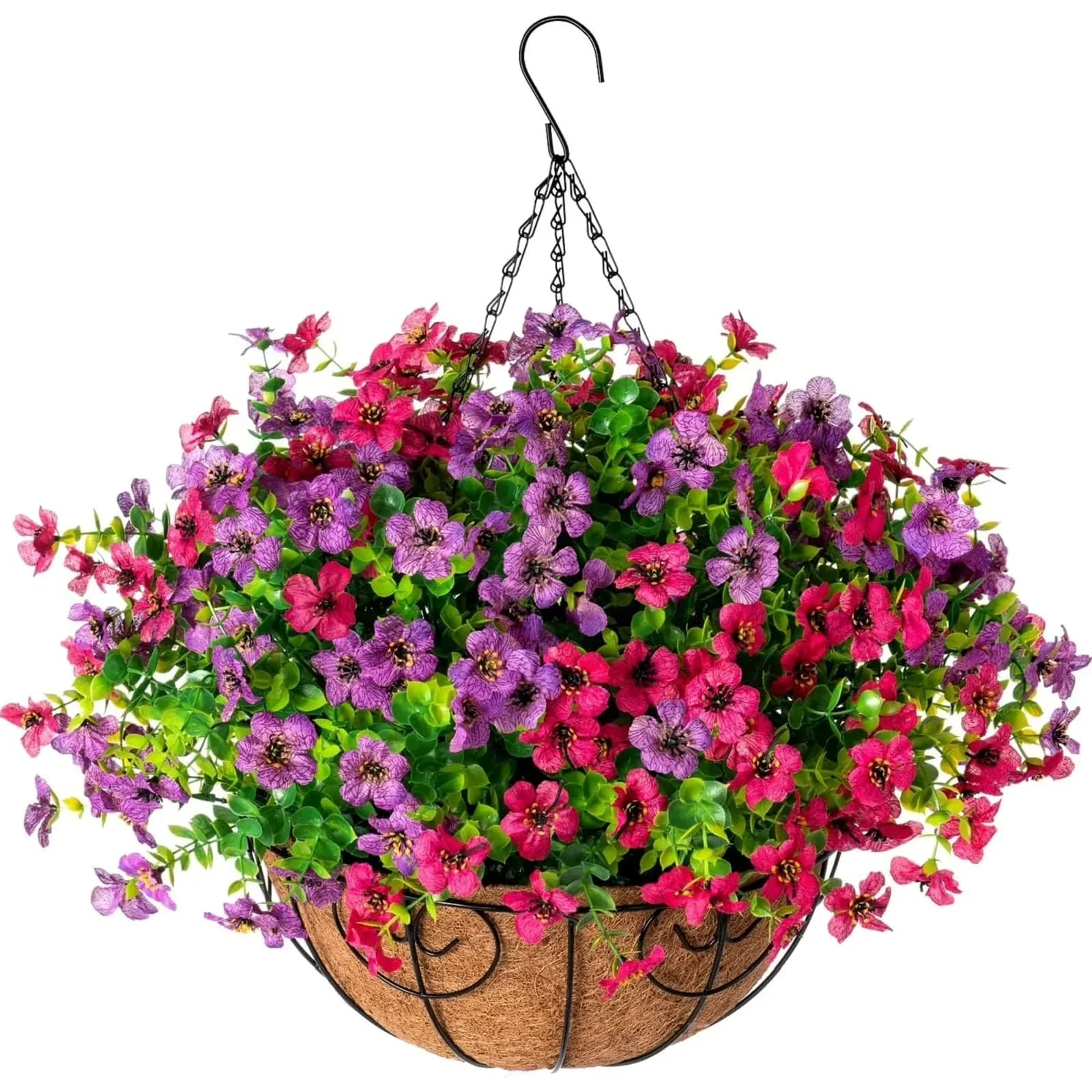 Artificial Daisy Hanging Basket - Low Maintenance Outdoor Silk Flower Planter for Patio & Garden - View 16
