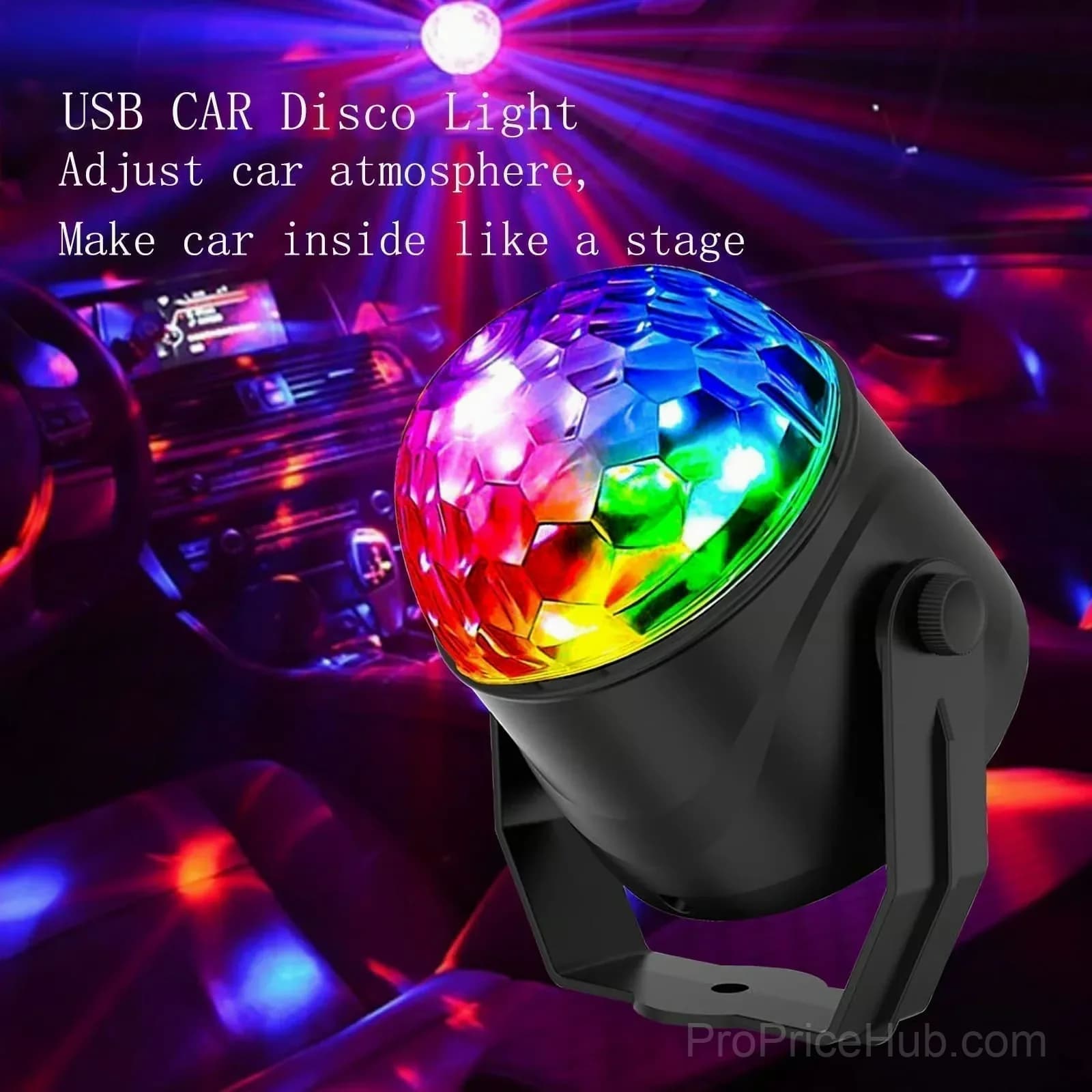 Colorful Rotating LED Disco Ball Party Light - Alt
