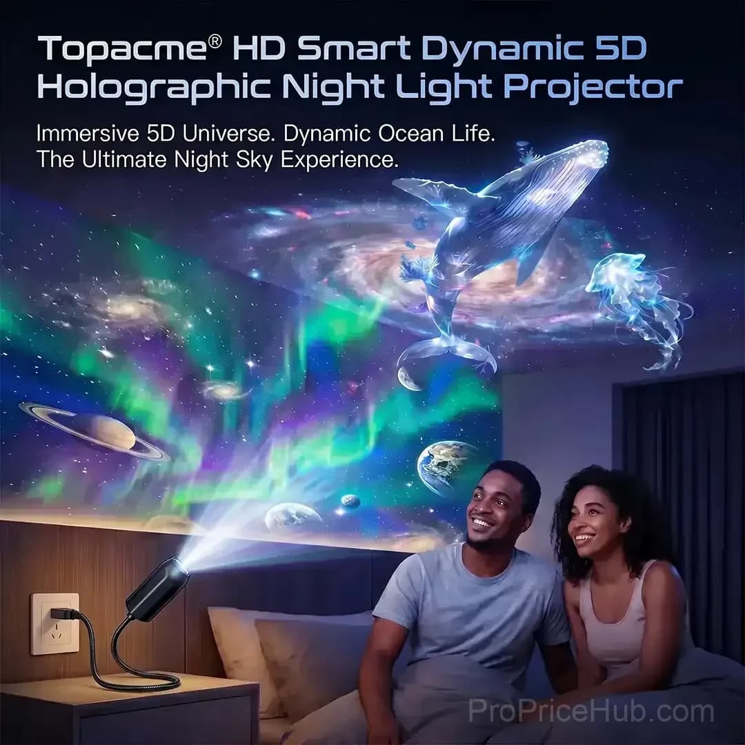 Smart Holographic Star Night Light Projector - Alt