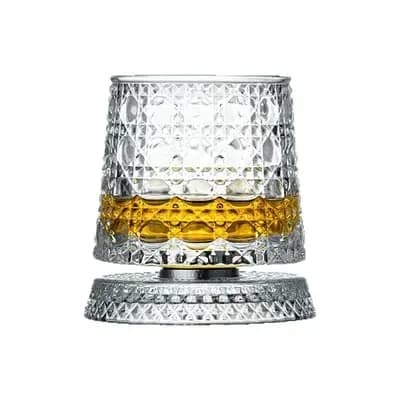 Crystal Rotating Base Tumbler Glass, Borg Pattern - Main