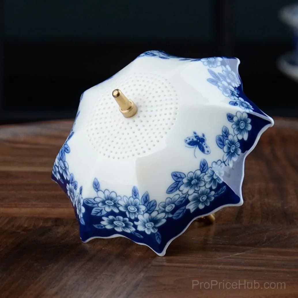 Blue and White Porcelain Umbrella Tea Infuser Set - Main