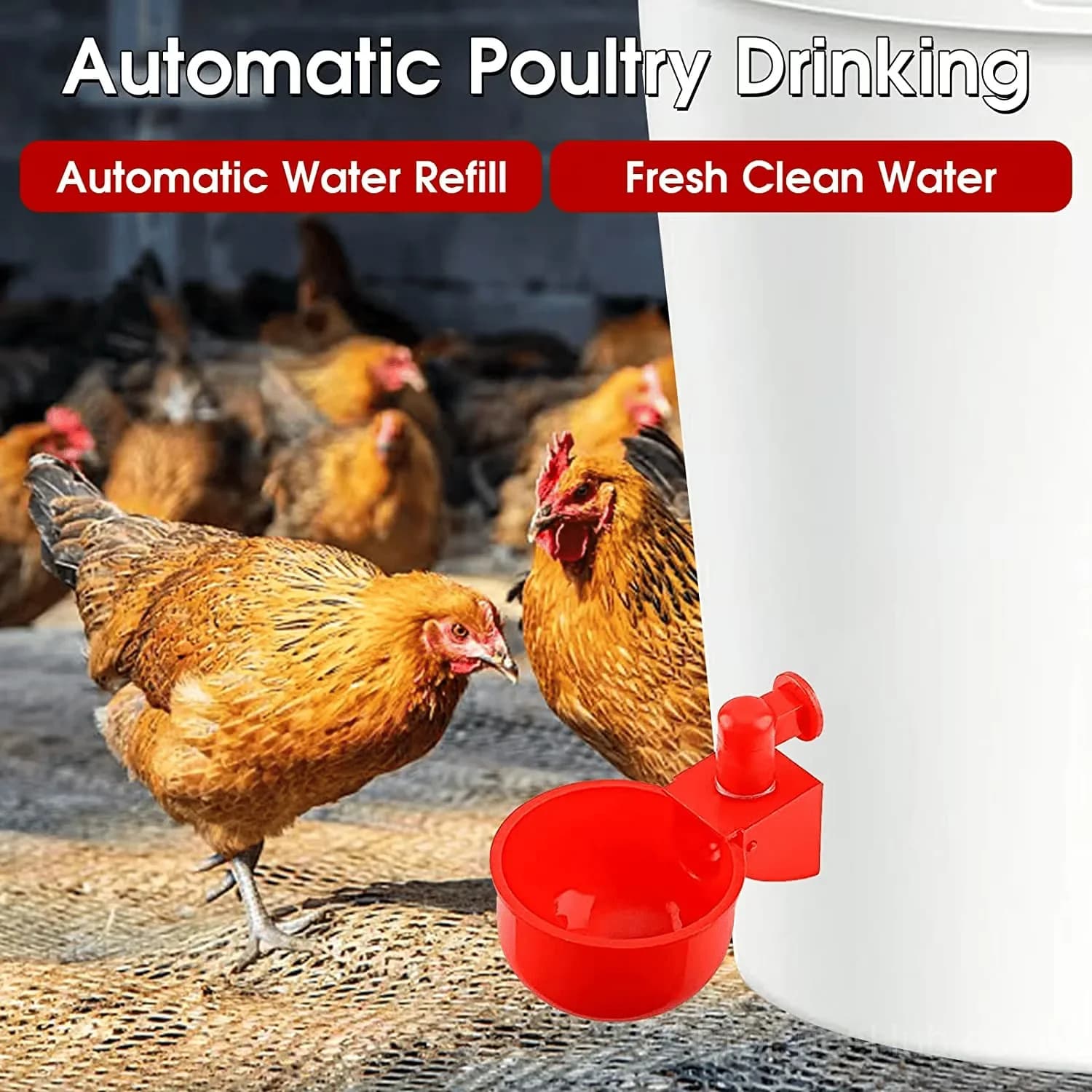 18-Piece Automatic Poultry Drinking Bowl Set - View 2