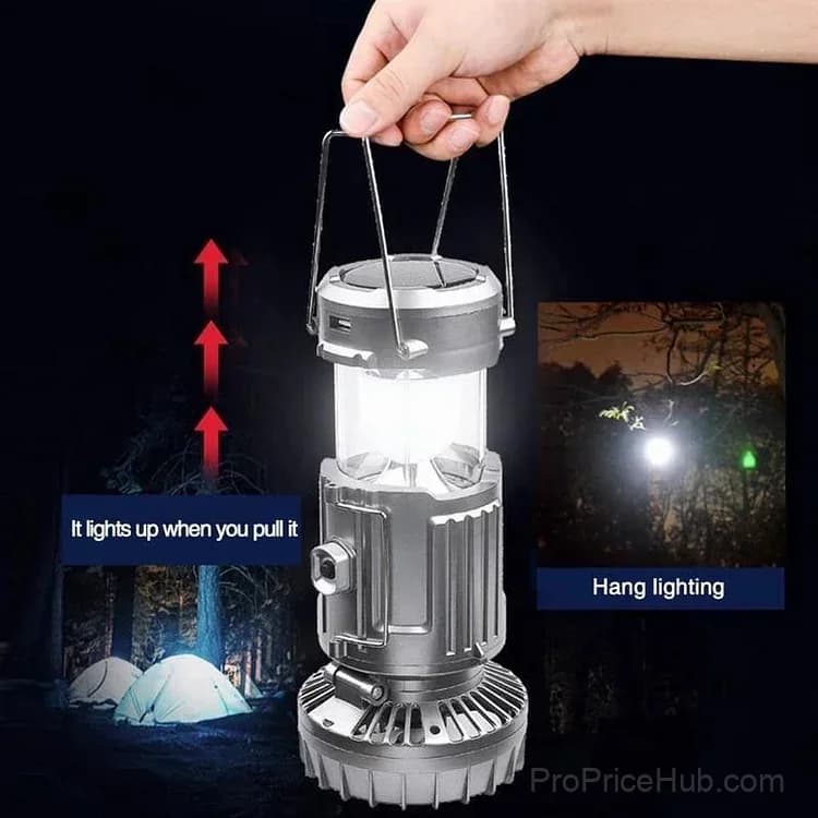 5-in-1 Solar LED Camping Lantern with Fan - Alt