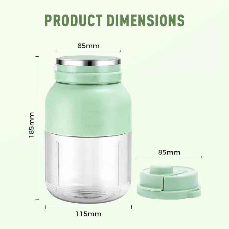 Light Green 1300 ml Wireless Portable Juicer Cup - View 10