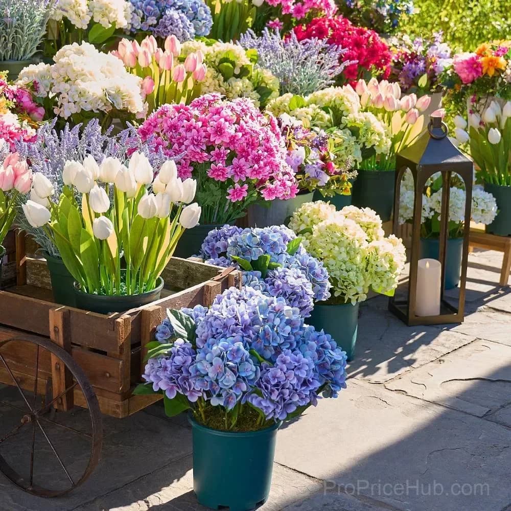 Artificial Outdoor Hydrangea Flowers - UV Resistant, Waterproof, Windproof - View 3