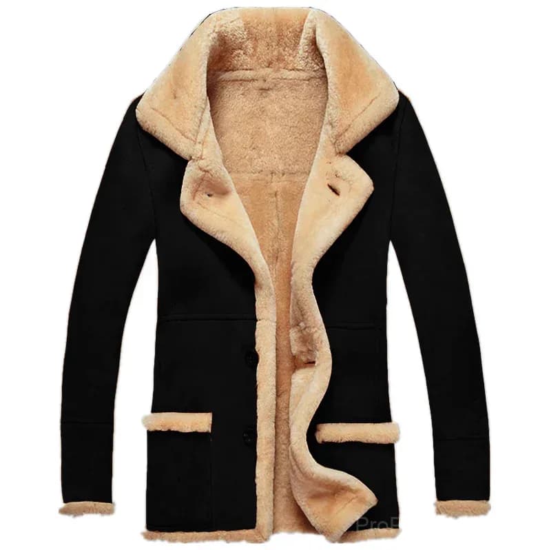 Big & Tall Men's Thickened Plush Lapel Jacket - S-5XL - Main