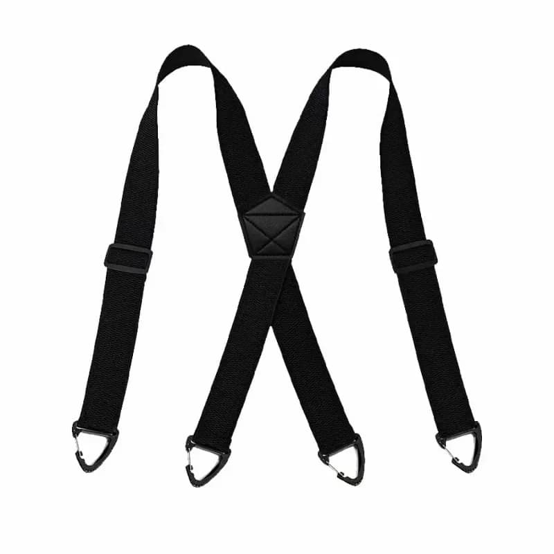 Men's Black X-Back Adjustable 4-Clip Suspenders - Main
