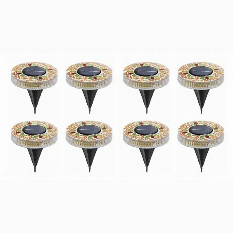 Blue Mosaic Solar Disk Decorative Lights, 4-Pack - View 4