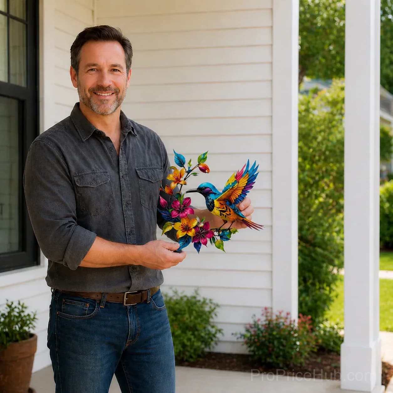 Hummingbird Bloom Metal Wall Art - View 14