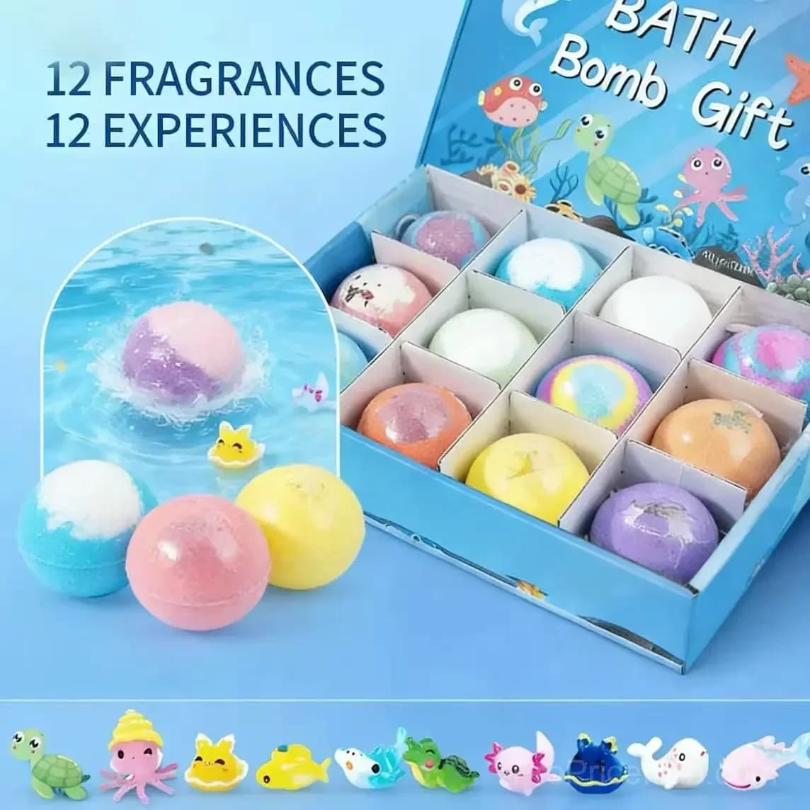 Bath Bombs for Kids with Surprise Inside, 12 Pack Gift Set - Alt