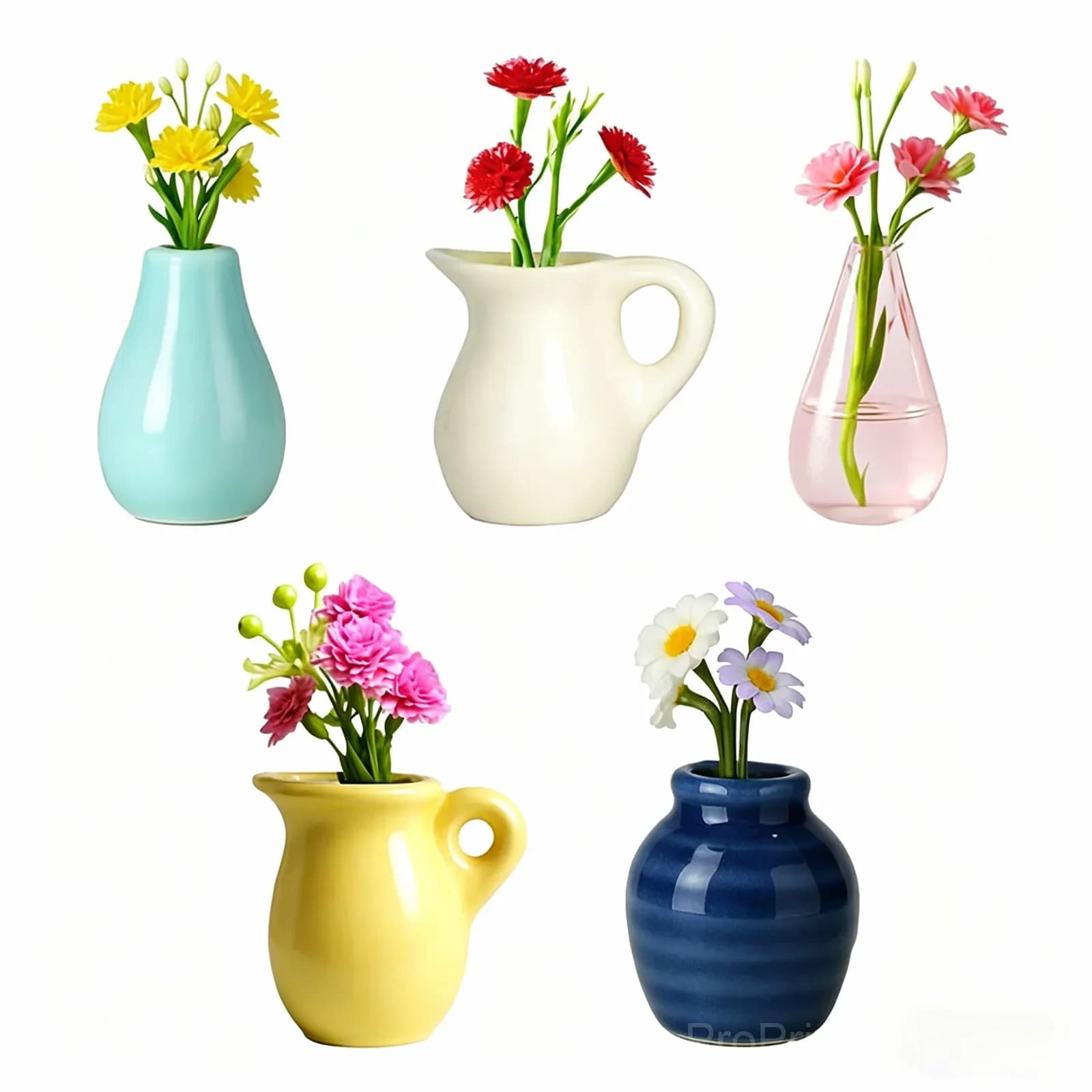 Mini Ceramic Vase Fridge Magnet - Small Home Decor Accent - Main