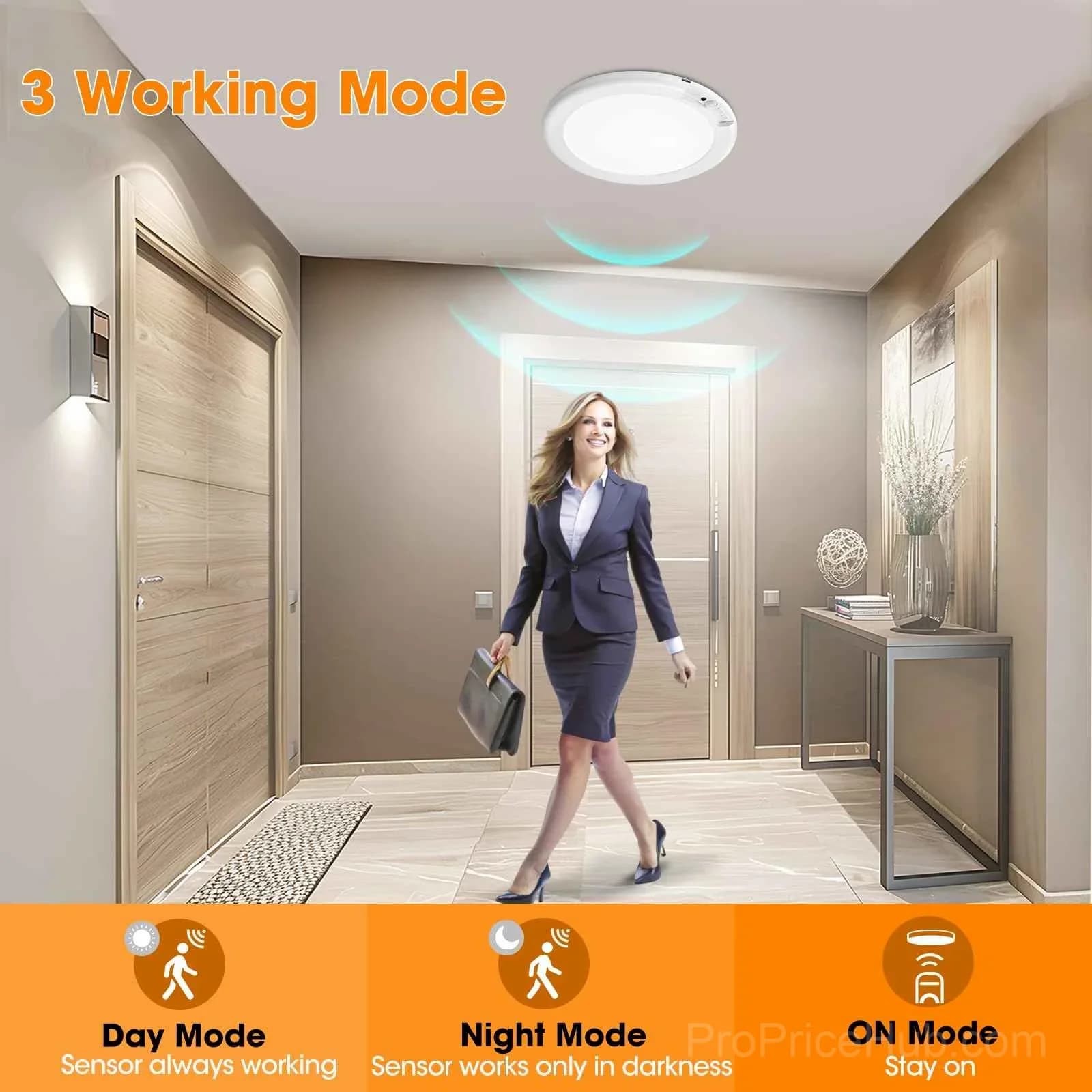 Motion Sensor Ceiling Light, 30-Second Install, 60-Day Battery - Alt