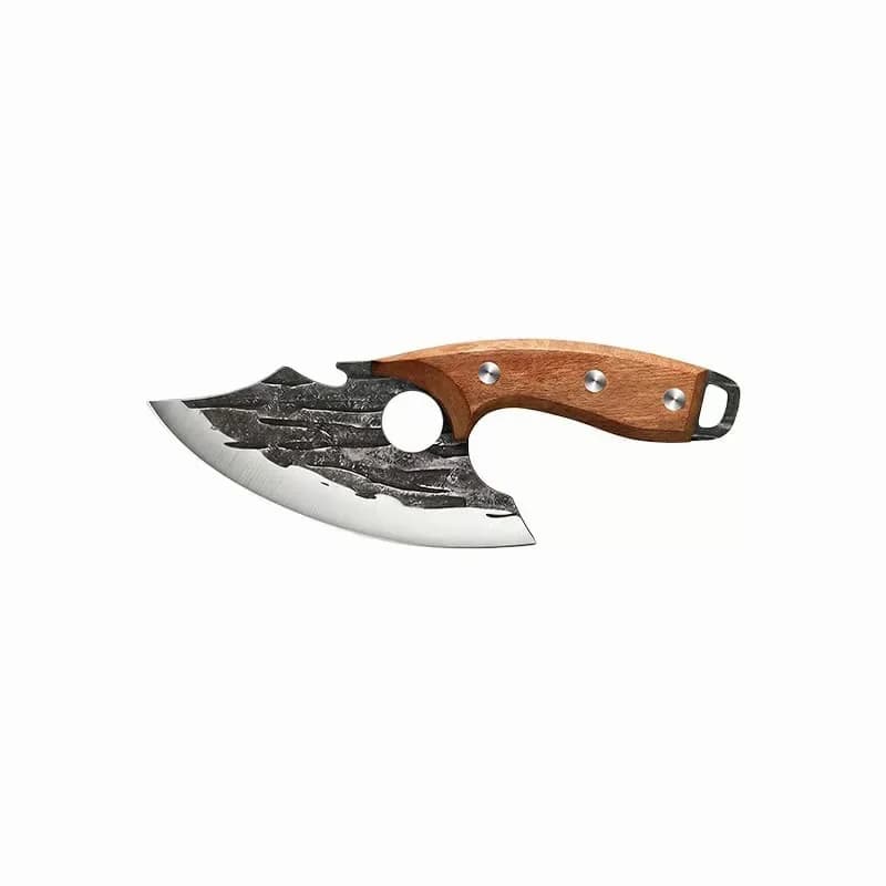 Hand-Forged Chef's Knife & Cleaver Set, Style A Curved Blade - Alt