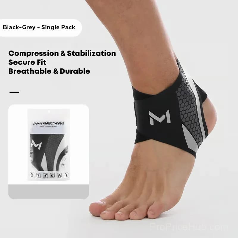 Lightweight Compression Ankle Brace Support, Black-Green - View 10