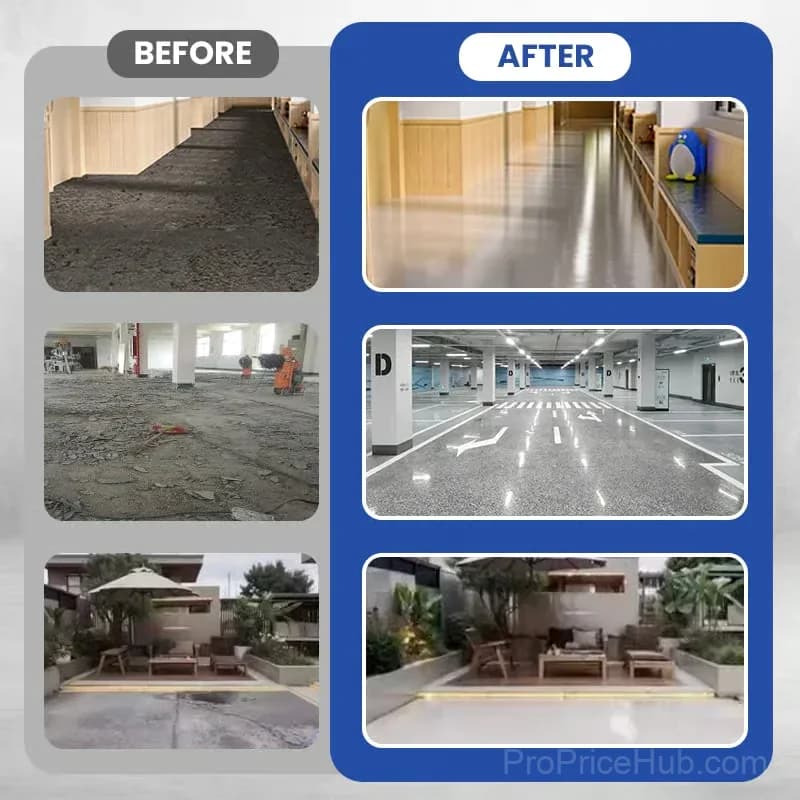 High-Gloss Marble Effect Epoxy Floor Coating, Light Gray, 500g - Alt