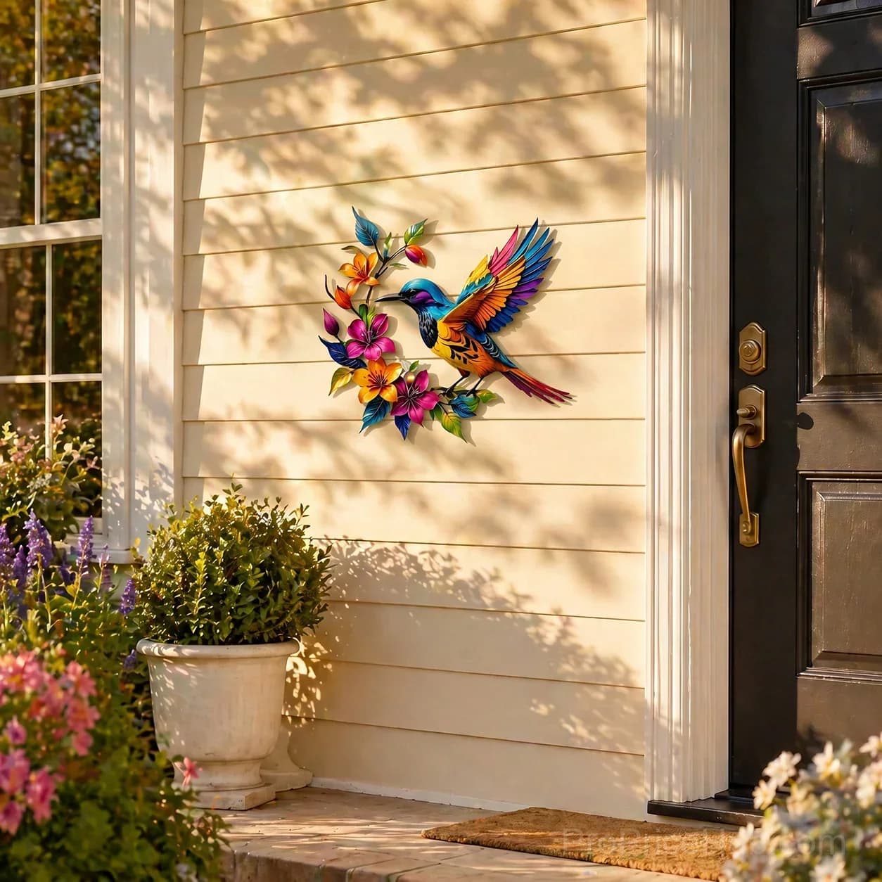Hummingbird Bloom Metal Wall Art - View 13