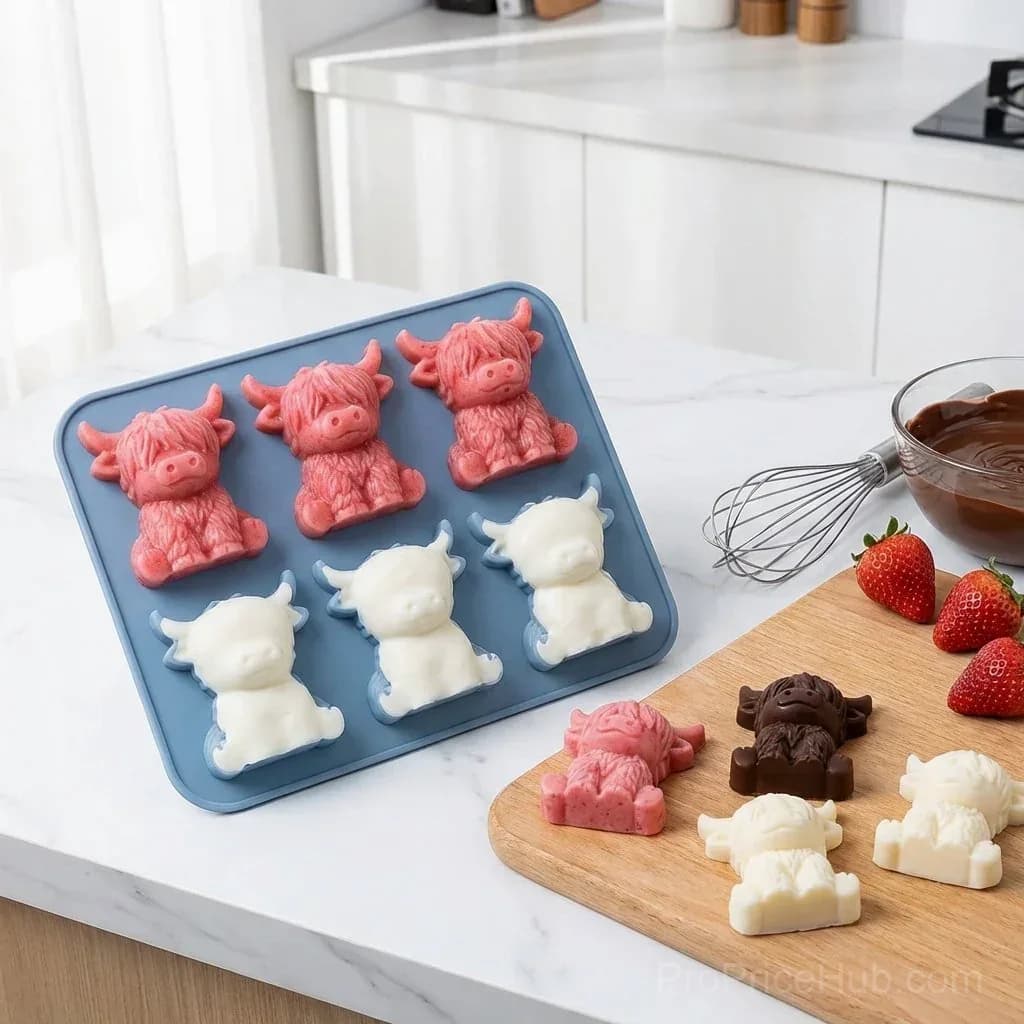 Mini Highland Cow 3D Ice Cube & Dessert Mold for Drinks & Parties - View 15