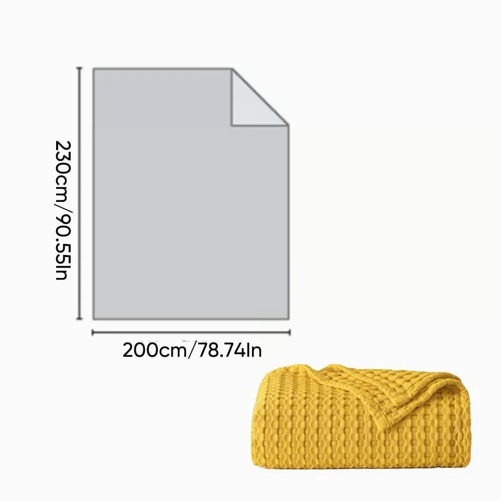Bamboo-Cotton Waffle Weave Blanket, Ginger, 59 x 79 in - Alt
