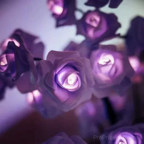 Rose Flower Tree Night Light, Multicolor with Black Base - View 9