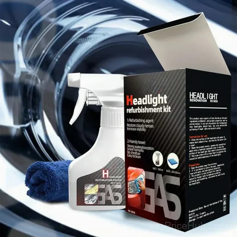 Automotive Headlight Restoration & Crystallization Coating Kit, 180ml - Main