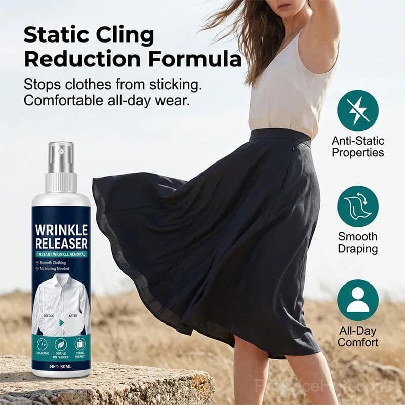Instant Wrinkle Release Spray – No Iron, Travel-Ready, Static-Free & Fresh - View 8