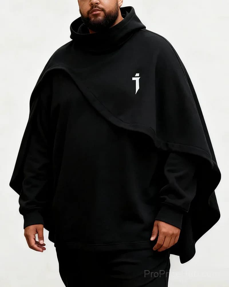 Big & Tall Men's Heavy Industry Fake Two-Piece Hooded Sweatshirt Coat - View 7