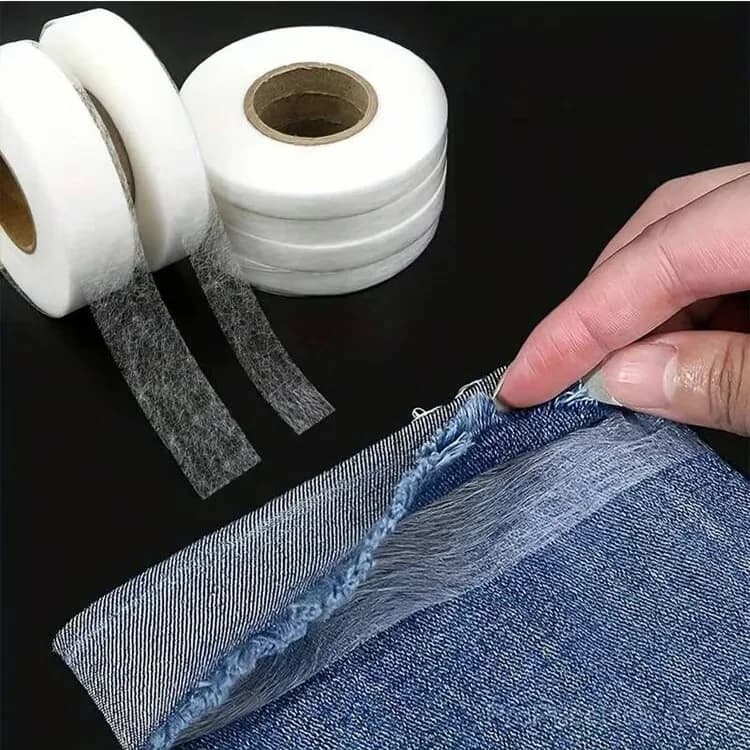 White Fabric Fusing Tape, 1cm Width, 70 yd, 3 Rolls - View 2