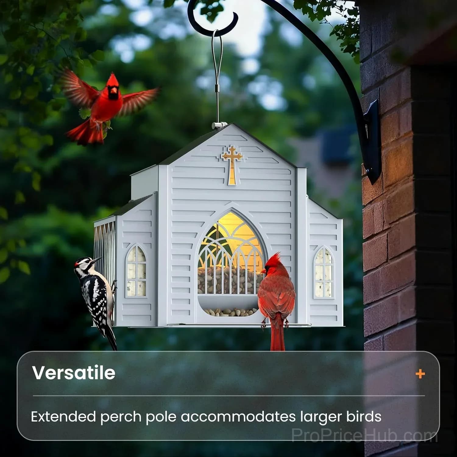 Church-Shaped Solar Bird Feeder for Garden Decor - View 5