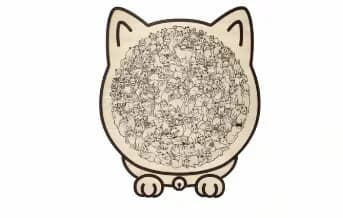 135-Piece Cat-Shaped Wooden Puzzle, Morandi Colors - View 14