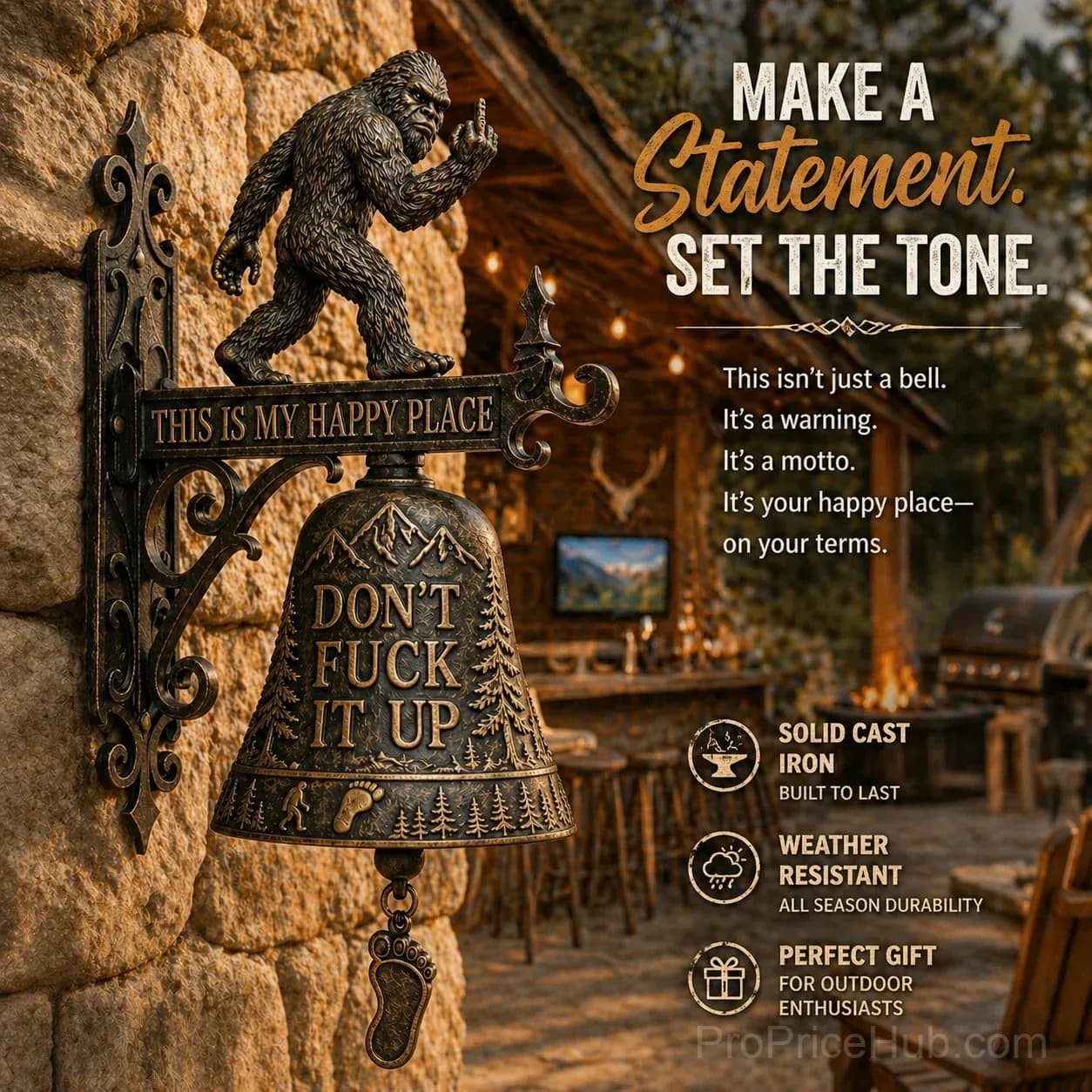 Funny Wall Bell – Rustic Sasquatch Doorbell Decor - View 3