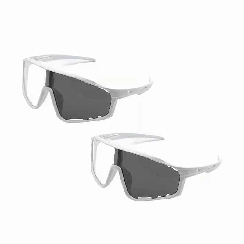 White Photochromic UV Sports Sunglasses for Hiking & Cycling - Alt