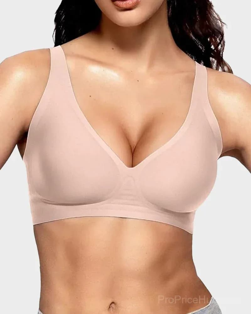 Seamless Deep V Push-Up Wireless Bra - View 5