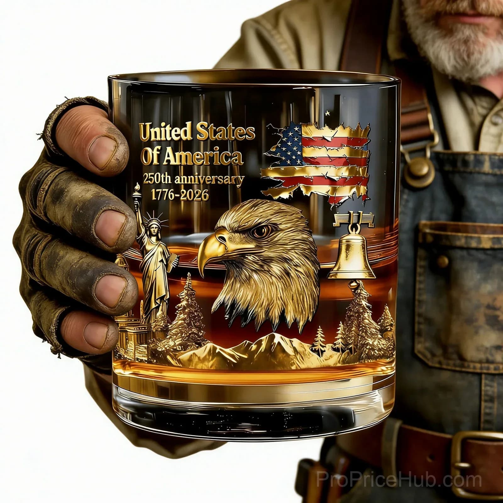 250th Anniversary American Patriotic Whiskey Glass 1776-2026 - View 6